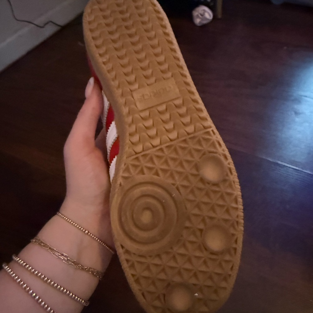 Adidas Samba Red White Gum-Soled Sneakers - Picture 3 of 4